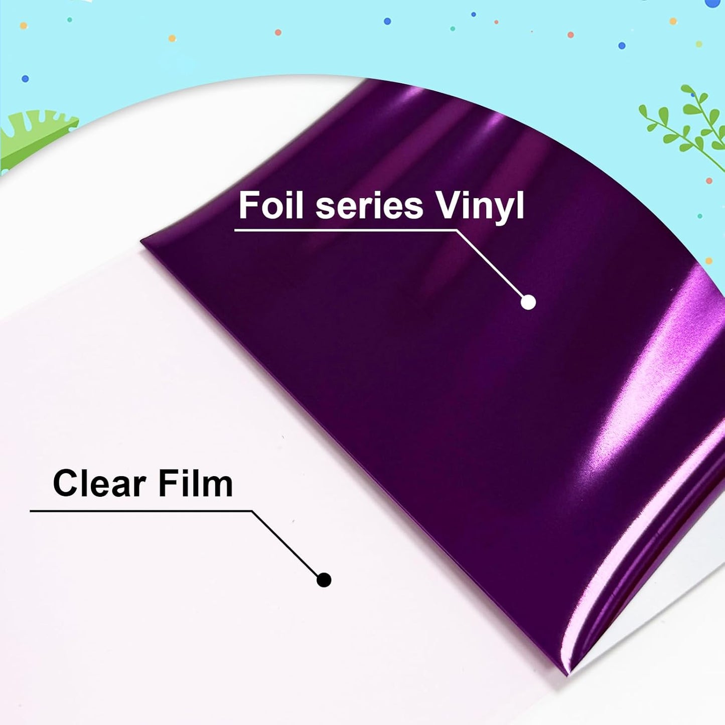 Metallic Purple Foil Heat Transfer Vinyl 12Inch*6FT Bundle Chrome HTV Pack in Vibrant Colors for Stunning T-Shirt Designs! Perfect for DIY Heat Transfer Vinyl (Purple, 12Inch*6Ft)
