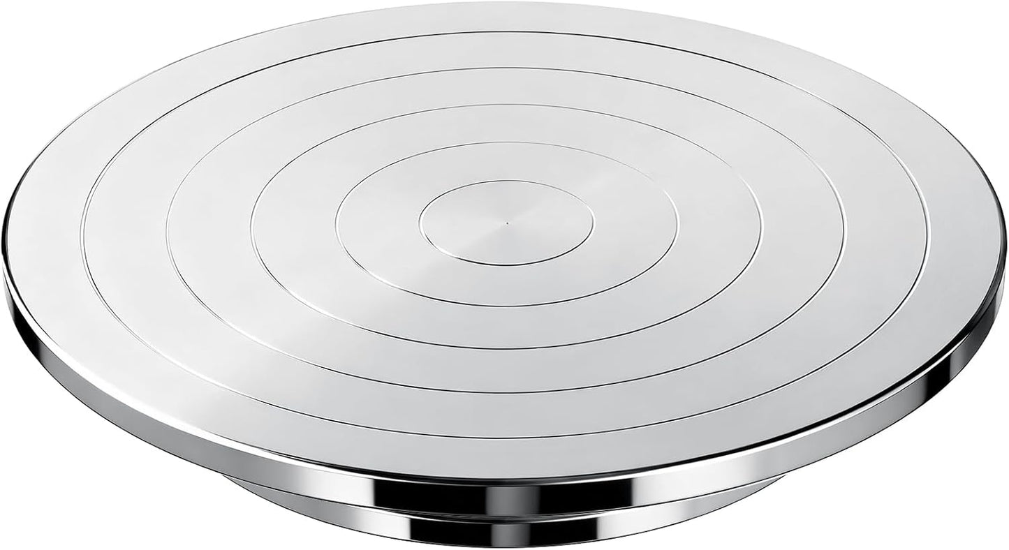 Kartols 12 Inch Sculpting Wheel, Double-Sided Pottery Turnable Wheel Aluminium Alloy Heavy Duty Metal Banding Wheel with Ball Bearings for Ceramics Model Making Clay Modeling Cake Decor Paint Spraying