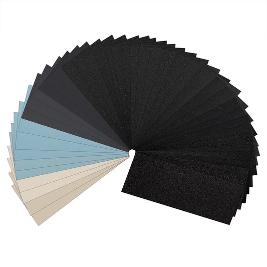 24 Piece Ultra Fine Sandpaper Set 2000/3000/5000/7000/10000/20000 Grit Wet/Dry Sandpaper 9x3.6 Inches, Suitable for Automotive Polishing, Metal, and Wood Turning Finishing.