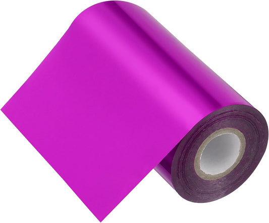 PATIKIL 5"x400Ft Hot Stamping Foil Paper, Heat Transfer Hot Stamping Paper Foil Roll for Leather DIY Logo Decor Craft Gift Package Scrapbook Card, Rose Purple