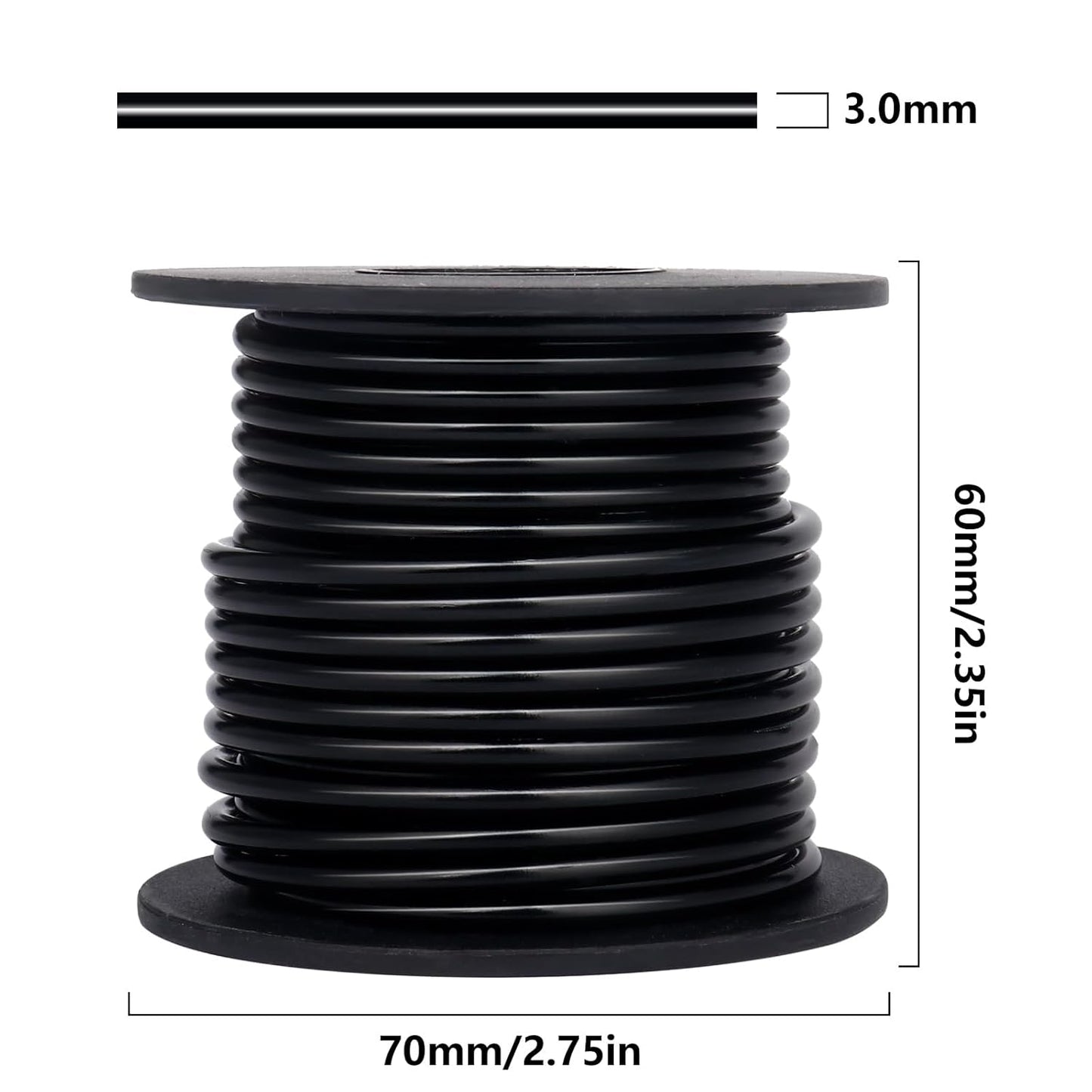 Aluminum Craft Wire, 32.8 Feet 3.0 mm/ 8 Gauge Black Bendable Soft Metal Aluminum Wire Roll Bulk for DIY Crafts Sculpting Jewelry Making