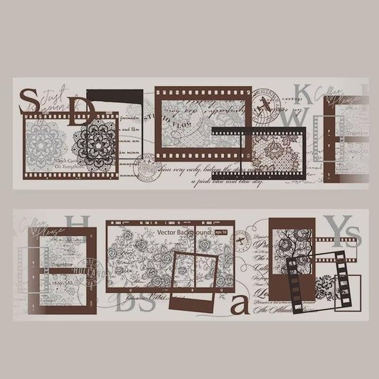 3pcs Vintage Lace Tape Cutout Art Lace Black White Stickers Roll Sticker PET Reusable Exquisite Lace Floral Film Pattern Tape for DIY Scrapbook Album Journal Photo Frames Decor