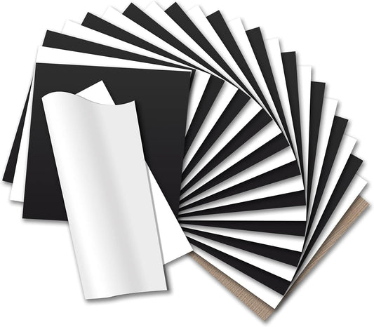 HTVRONT HTV Heat Transfer Vinyl Bundle: 12 White HTV Vinyl and 11 Black Heat Transfer Vinyl Sheets, 12"x12" PU Iron on Vinyl Plus 1 PTFE Sheet Easy to Cut & Weed for Heat Design