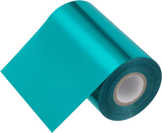 PATIKIL 4"x400Ft Hot Stamping Foil Paper, Heat Transfer Hot Stamping Paper Foil Roll for Leather DIY Logo Decor Craft Gift Package Scrapbook Card, Lake Blue