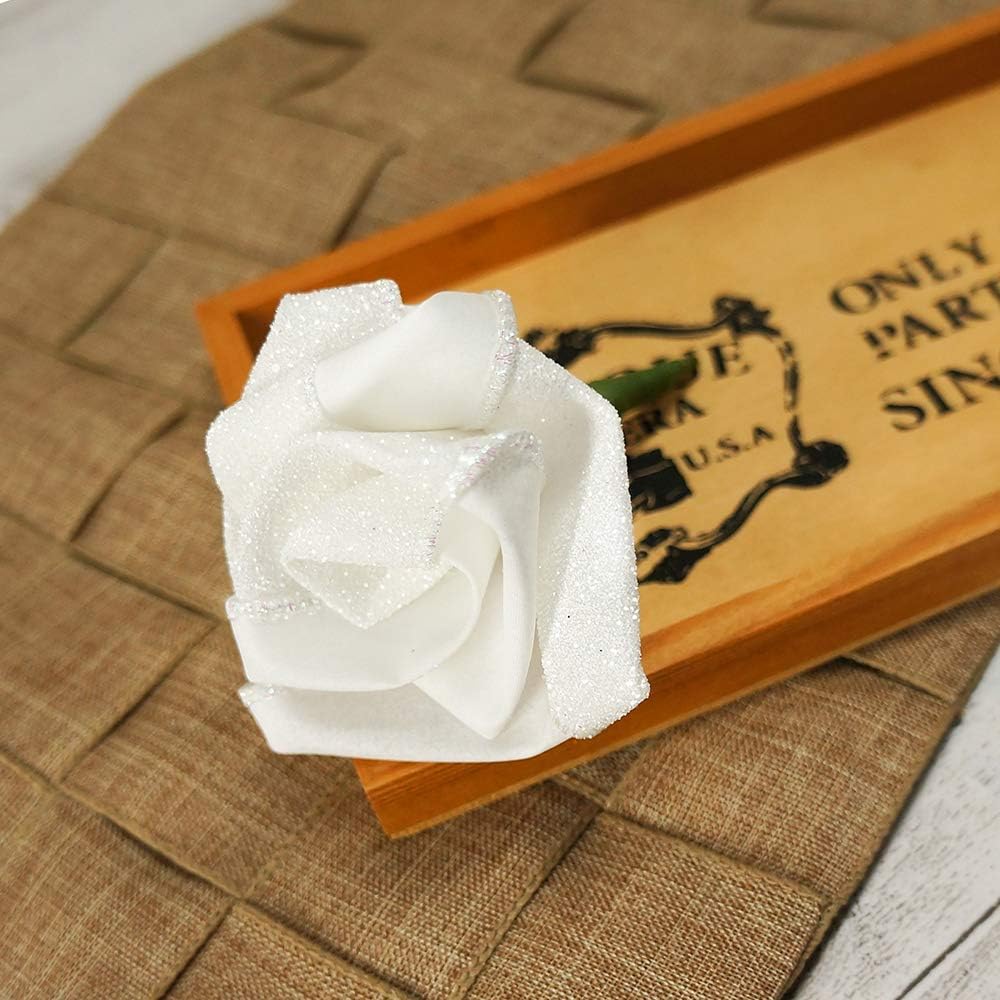 CT CRAFT LLC Glitter Wired Ribbon 1.5" x 10 Yards White for Christmas Home Decor Bow Gift Wrapping DIY Crafts Wreath