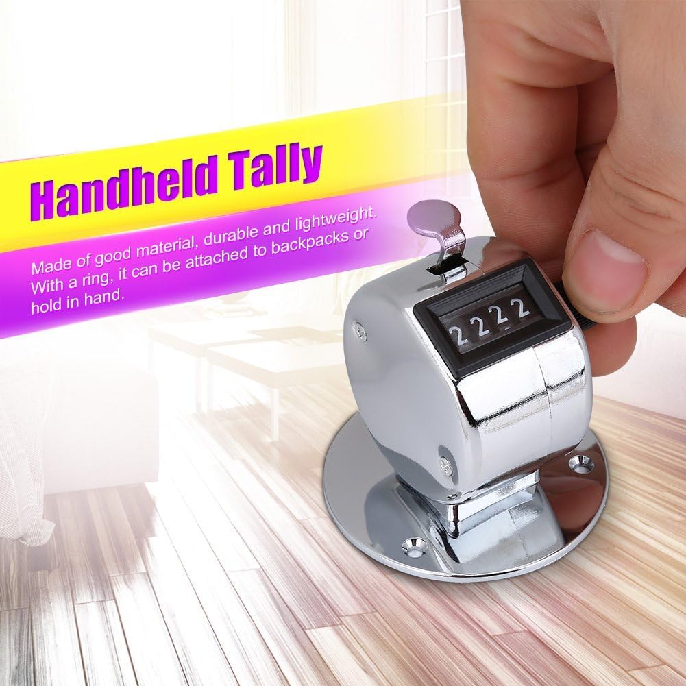 5 Pack Number Counter, Mechanical Counter, 4 Digit with Counter Clicker, Counting Clicker for Golf, Clicker Counter Handheld, Fish Counters for Fishing, Sports (5)