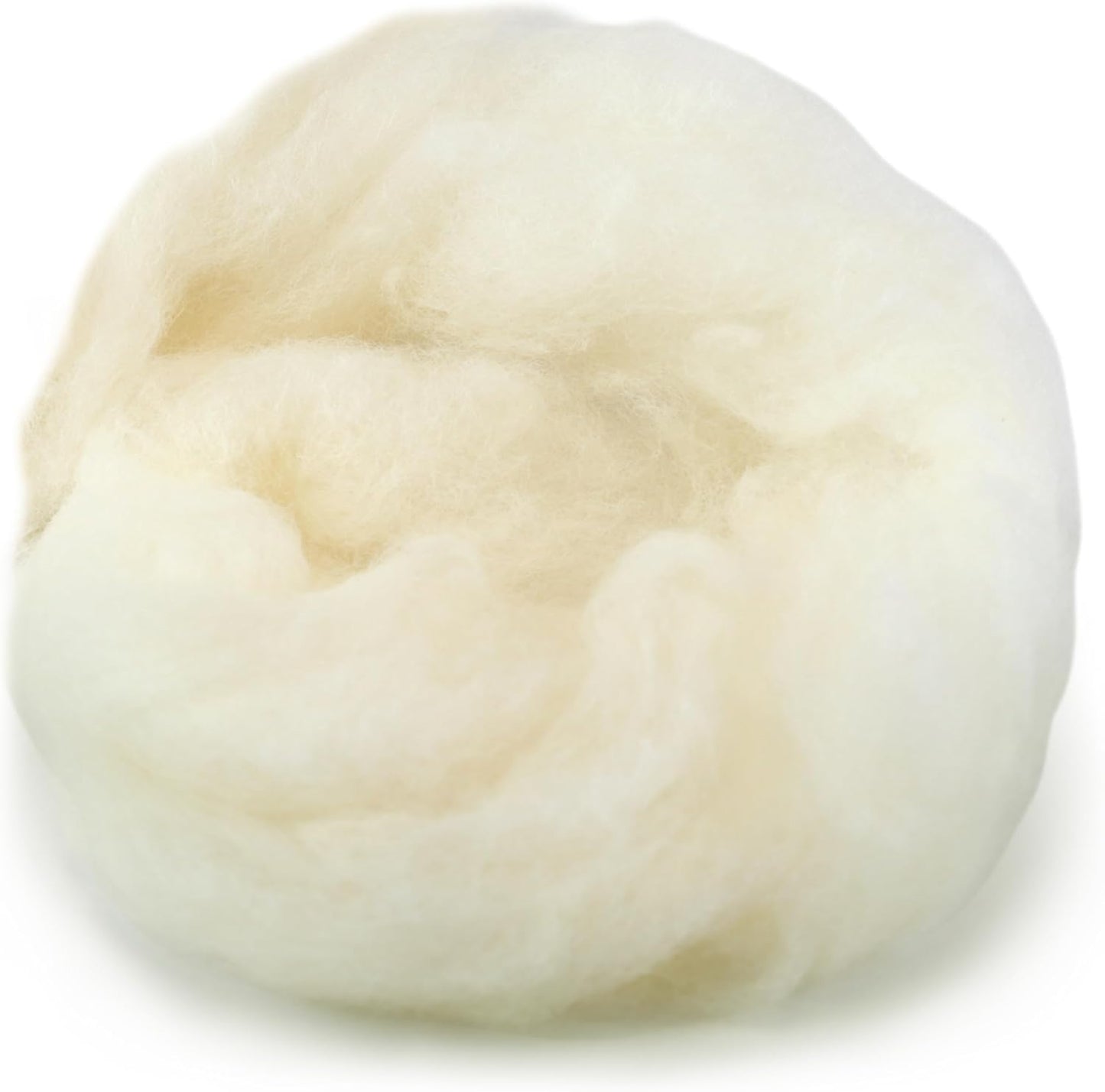Woolbuddy Wool Felting Core Wool – Handmade Carded White for Needle & Wet Felting, Dryer Balls, Craft Pads & Chunky Yarn (8oz)