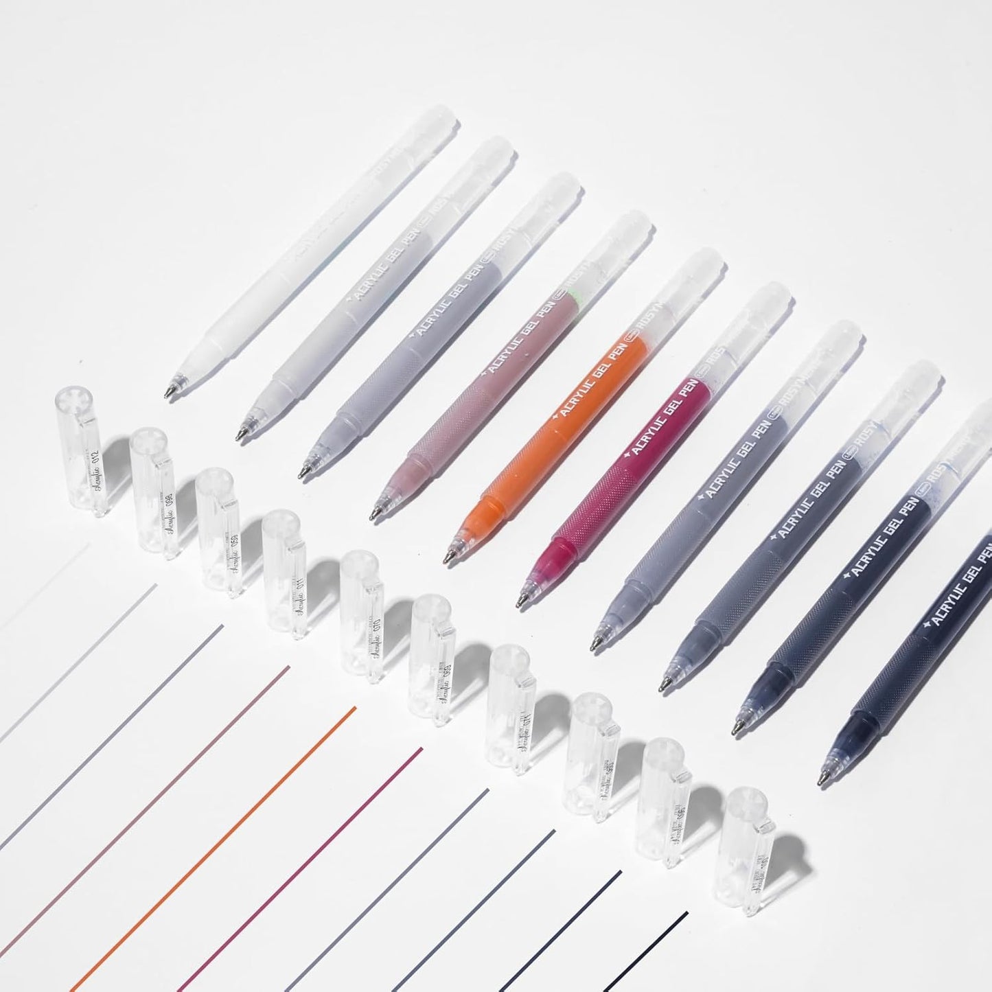 ROSYMENG 10 Colors Acrylic Gel Pens Set, Big-Capacity Ink Acrylic Paint Pen for Adults Coloring Books, Waterproof Paint Markers for Canvas, Rock, Wood, Drawing Doodling, Ceramic, Fabric, DIY Crafts