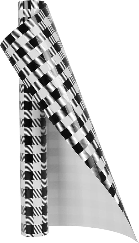 TORC Black White Buffalo Plaid HTV Vinyl 12 inch x 5 ft, Check Heat Transfer Vinyl Iron on Transfers for Christmas