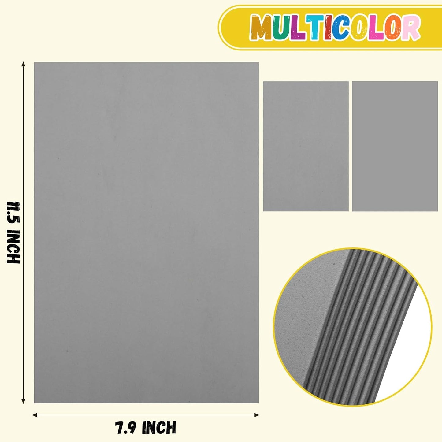 10 Pack Foam Sheets Craft 8 x 12 inch, Eva Color Foam Paper for Art Crafts Projects, Classrooms Scrapbook Gift DIY Cutters Card Party Decoration (Grey)