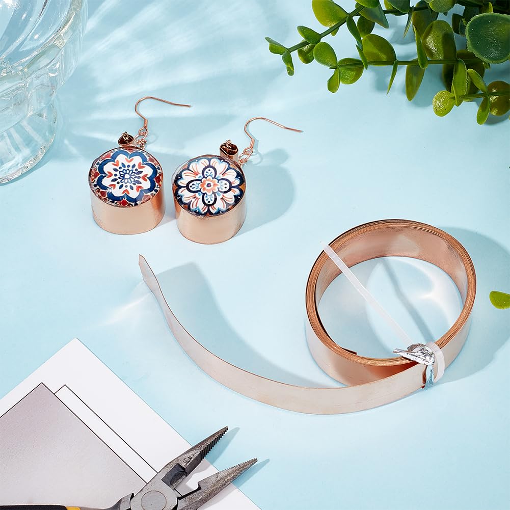 BENECREAT 9.84 Feet 32Gauge Flat Pure Copper Wire, 18mm Wide Flat Bezel Wire Tarnish Resistant Jewelry Wire for DIY Jewelry Craft Making