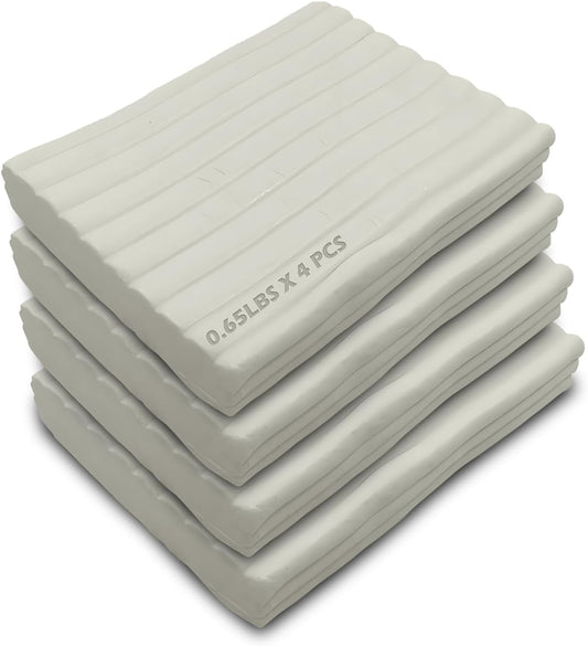 ReArt Non-Drying Oil-Based Plasticine Modeling Clay 2.6 Pounds, Non Hardening Reusable Clay, Non Toxic No Bake Professional Oil Base Sculpting Clay (White)