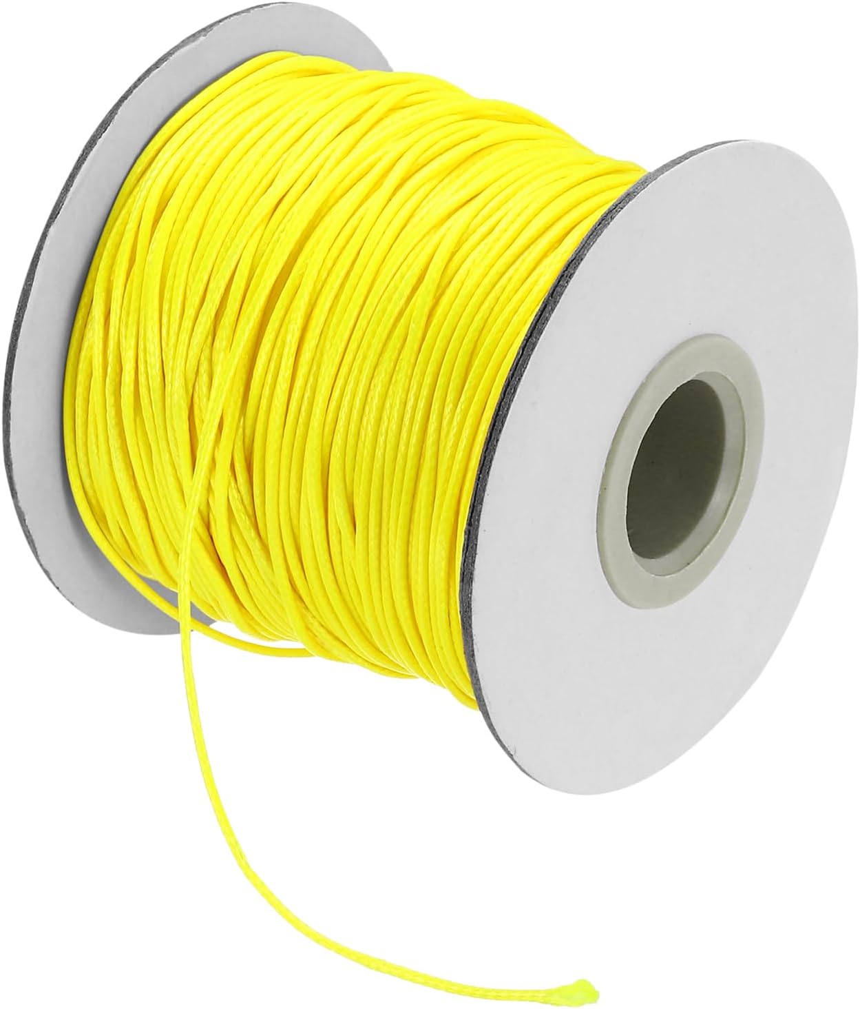 MECCANIXITY Waxed Cord 1mm Waxed Thread 87 Yard Wax String Leather Cord for Bracelet Making, Necklaces, Beading, Jewelry Making and DIY Crafts(Yellow)