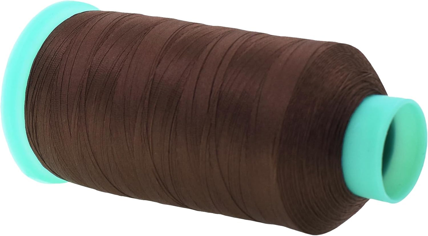 Mandala Crafts Bonded Nylon Thread Dark Brown Heavy Duty Sewing Threads - 2843 YDs Size 46 210D T45 Tex 45 Thread for Leather Jeans Weaving Outdoor Marine Upholstery Threads