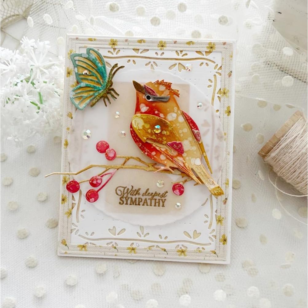 Mvchifay Cutting Dies for Card Making Metal Die-Cuts Scrapbooking Tool Hollow Frame DIY Craft Punch Template Embossing for Paper Album Decor (Love-line Frame-13.8x10.5cm)