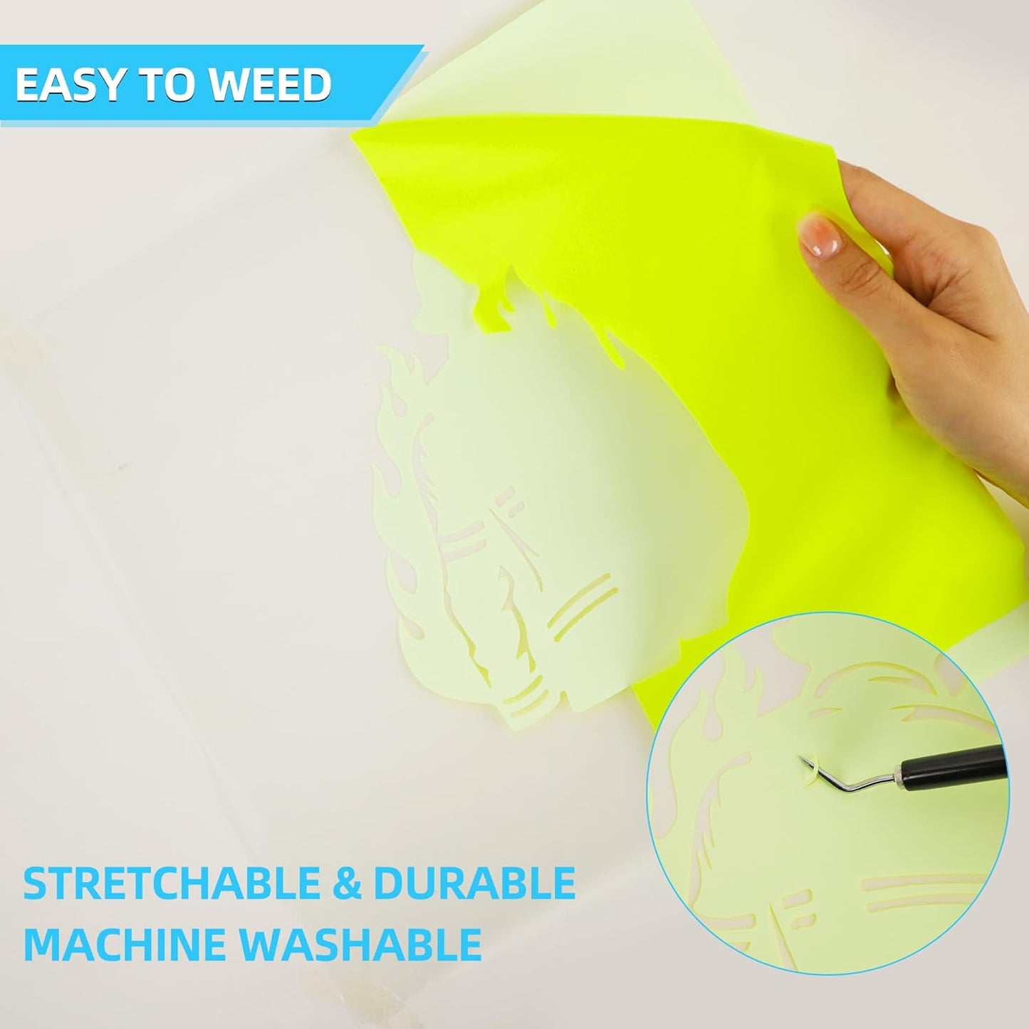 guangyintong HTV Heat Transfer Vinyl Bundle, 52 Pack 12" x 10" Iron on Vinyl for T-Shirt, 33 Assorted Colors Clossy Reflective and Fluorescent HTV Vinyl for All Cutting Machine Easy to Cut & Weed