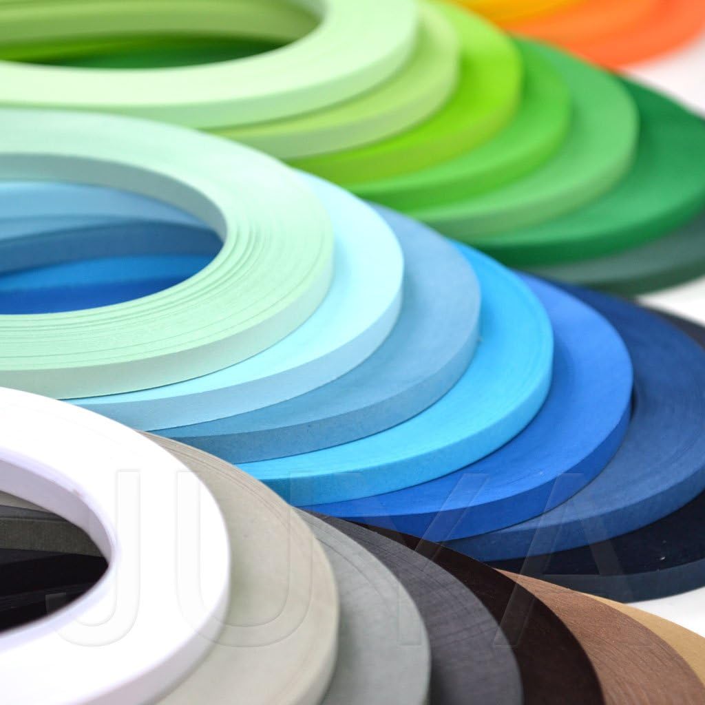 JUYA Single Color Paper Quilling Strips Set 42 Colors 100 Strips per Pack 2/3/5/7/10 mm Width Available 42 Colors, Width 2 mm (0.08 in)