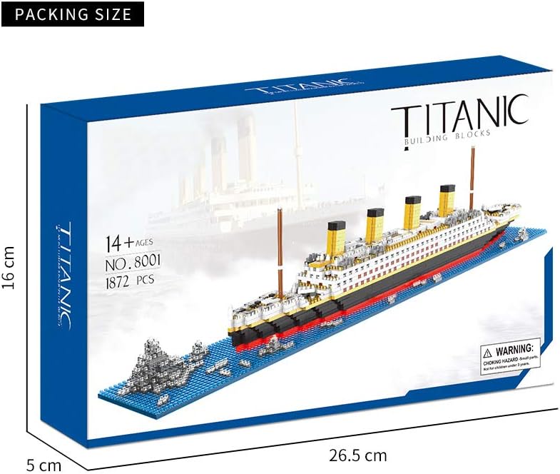 Titanic Architecture Set Micro Building Blocks Model Kit for Adults, Teens and Kids Age of 14+ 1872 Pieces