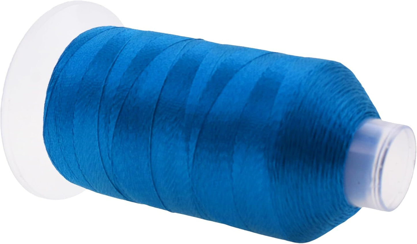 Mandala Crafts Airforce Blue Heavy Duty Thread -1500 Yds Tex 90 Thread for Sewing Drapery Jeans Leather Hair - Bonded Polyester for Outdoor Marine Upholstery