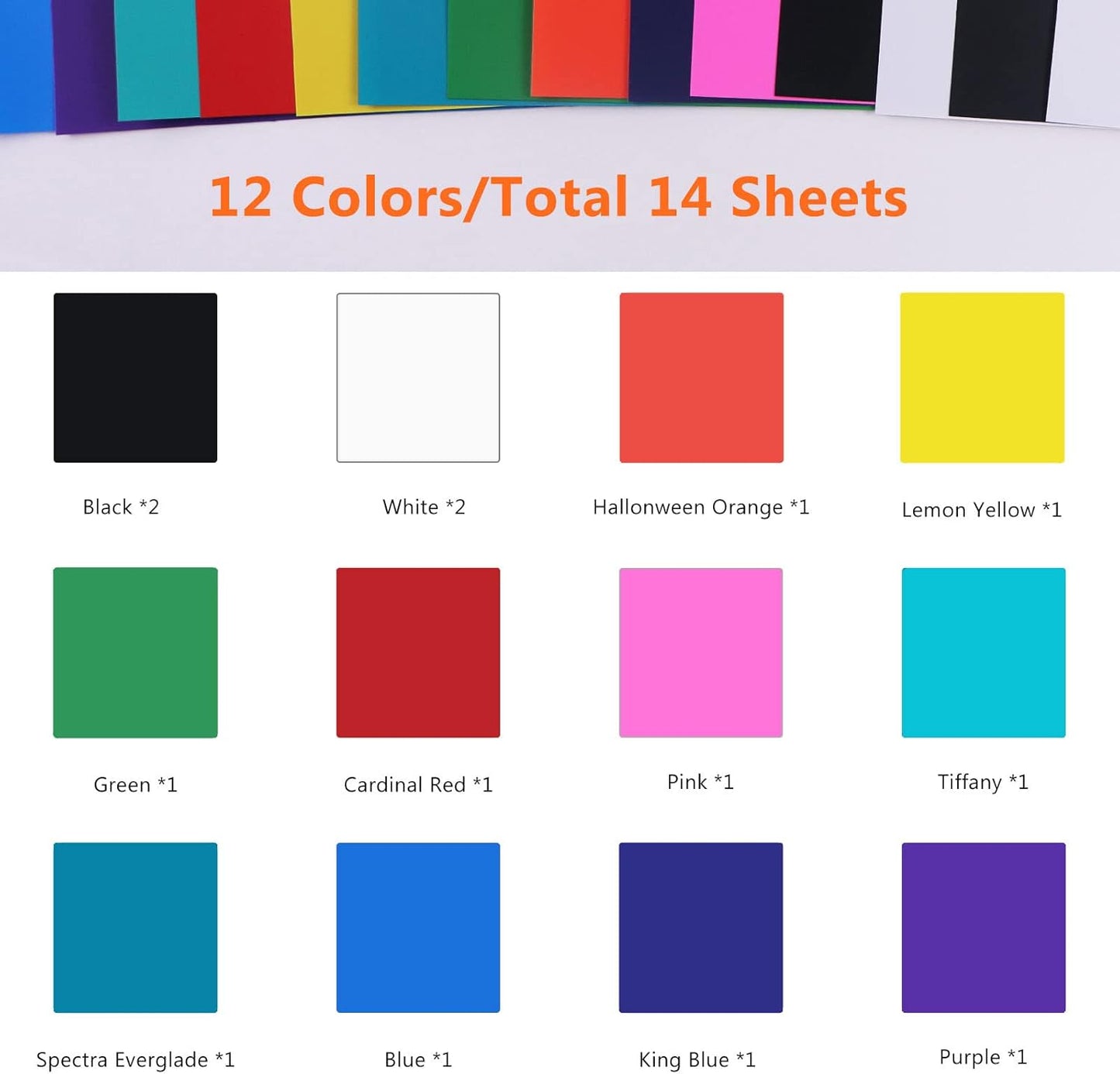 HTVRONT Matte Permanent Vinyl for Cutting Machine - 14 Pack 12" X 12" Permanent Adhesive Vinyl Sheets for Craft Projects, Color Adhesive Bundle Compatible with Cricut Cutting Machine, Silhouette Cameo