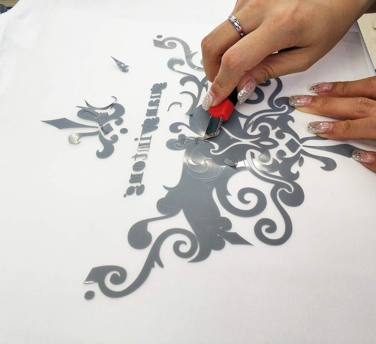 Guangyintong Heat Transfer Vinyl Silver HTV Rolls, 12" x 10ft Iron on Vinyl for T-Shirts, Matte Surface HTV for All Cutter Machine, Easy to Cut & Weed for Heat Vinyl DIY Design