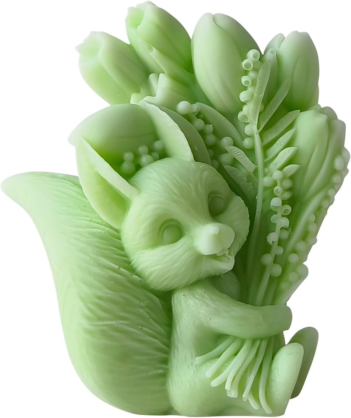 Squirrel Tulip Candle Resin Mold - Resin Casting Silicone Molds for Home Decor & Candle Making Wave Spiral Mold