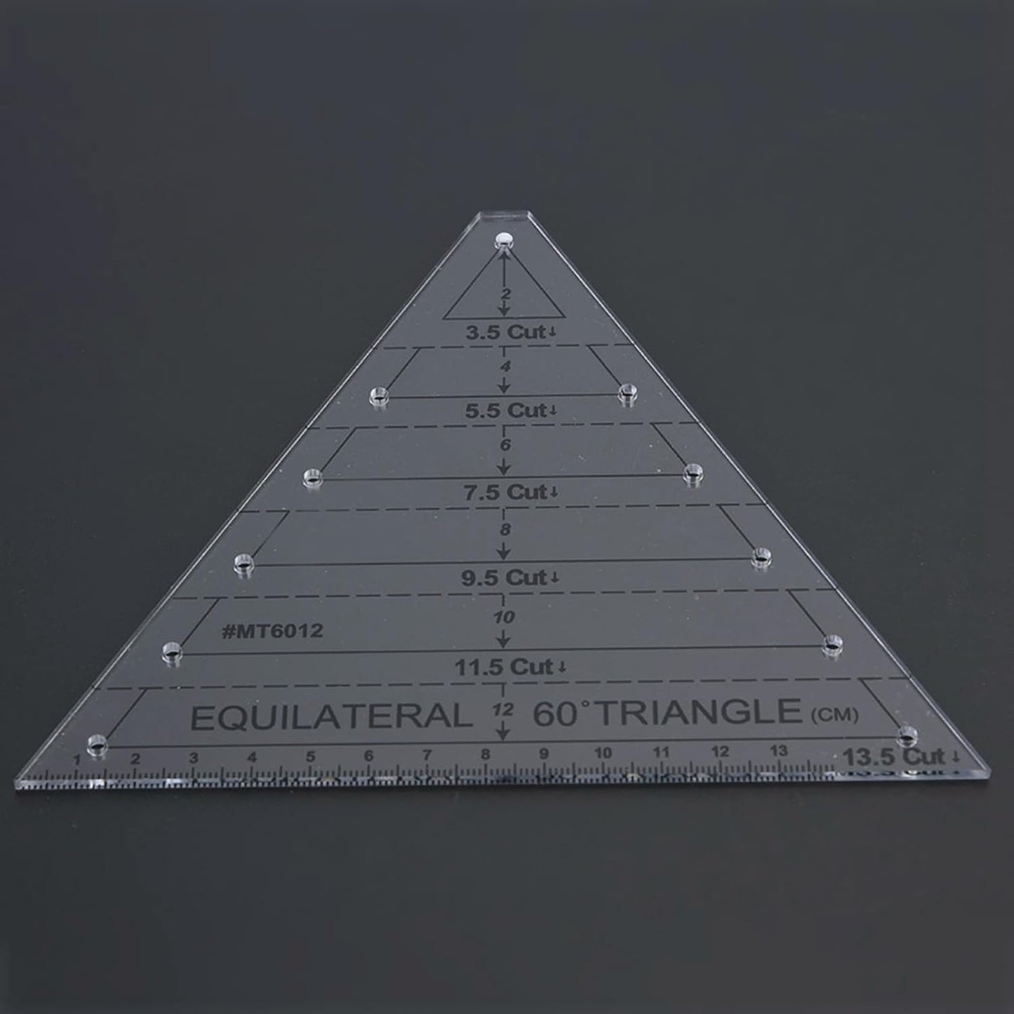60 Degree Triangle Ruler for Quilting, 6.54 * 6.19in Triangle Quilting Ruler, Triangle Quilting Ruler Transparent for Sewing Cut Measurement DIY Tools