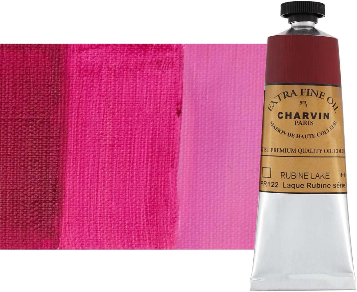 Charvin Extra Fine Oil Paint, Rubine Lake 60 mL - Triple-Milled, Rich Texture, Poppy Oil-Based, Light-Fast, Handmade, Archival Quality