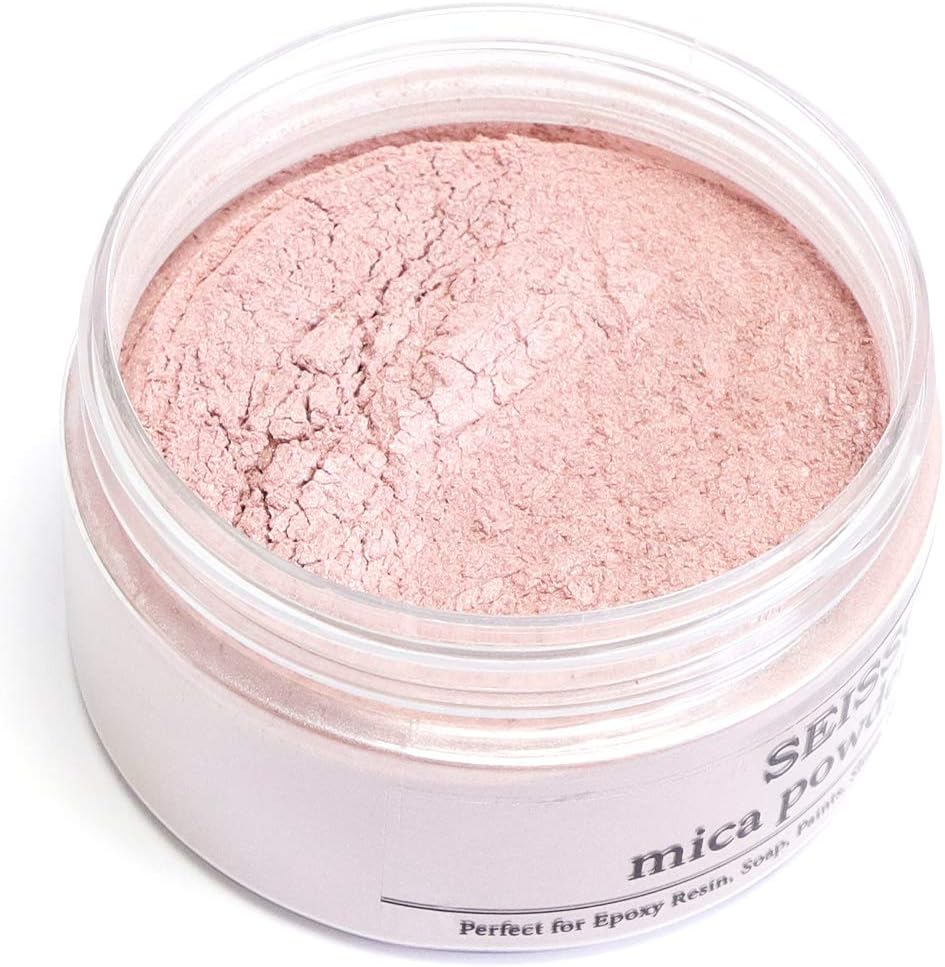 SEISSO Rose Gold Mica Powder for Epoxy Resin 1.7 oz /50g Powdered Pigment for Soap Colorant Bath Bomb Dye, Cosmetic Grade for Lip Gloss, Acrylic Nails Polish, Craft Projects