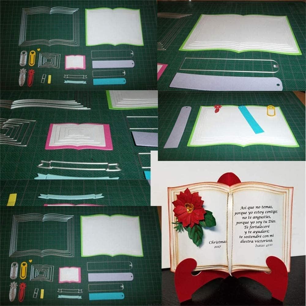 Book Cutting Dies,Bookmarks Tags Banner Die Cuts Metal Embossing Stencils Template Mould for Card Scrapbooking and DIY Craft Album Paper Card Decor