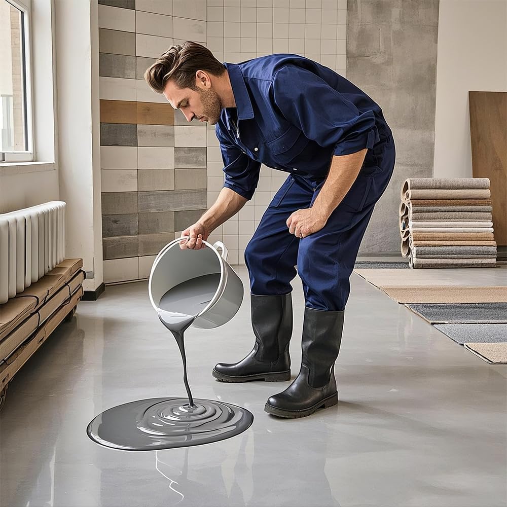 Epoxy Colored Sand Floor Paint, Epoxy Floor Paint for Concrete, High Gloss Marble Effect Coating, Waterproof Non-Slip Concrete Paints, Suitable for Indoor/Outdoor Use (Colorful,160 oz/5 kg)