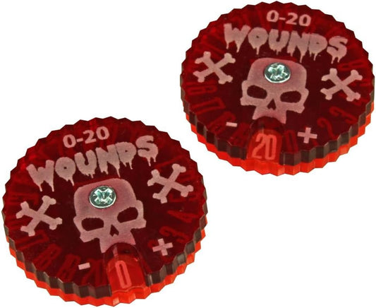 LITKO Wound Dials | Health Tracker | Life Counter | Tabletop Games | Collectible Card Games | Living Card Games | Role Playing Games | LCG | RPG | (Numbered 0-20 (Two Dials))