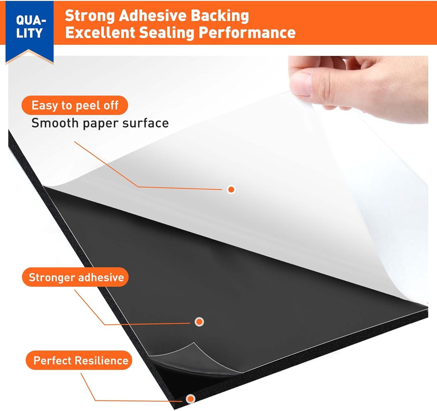 MAGZO Adhesive Foam Padding 1/8" Thick x 12" W x 59" L, Black Thin Neoprene Sheets, Closed Cell Foam Sheet Roll