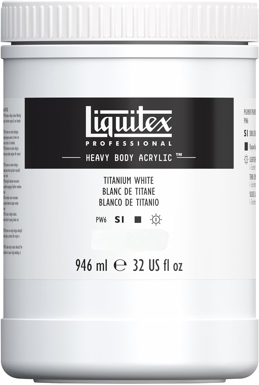 Liquitex Professional Heavy Body Acrylic Paint, 32-oz (946ml) Pot, Titanium White