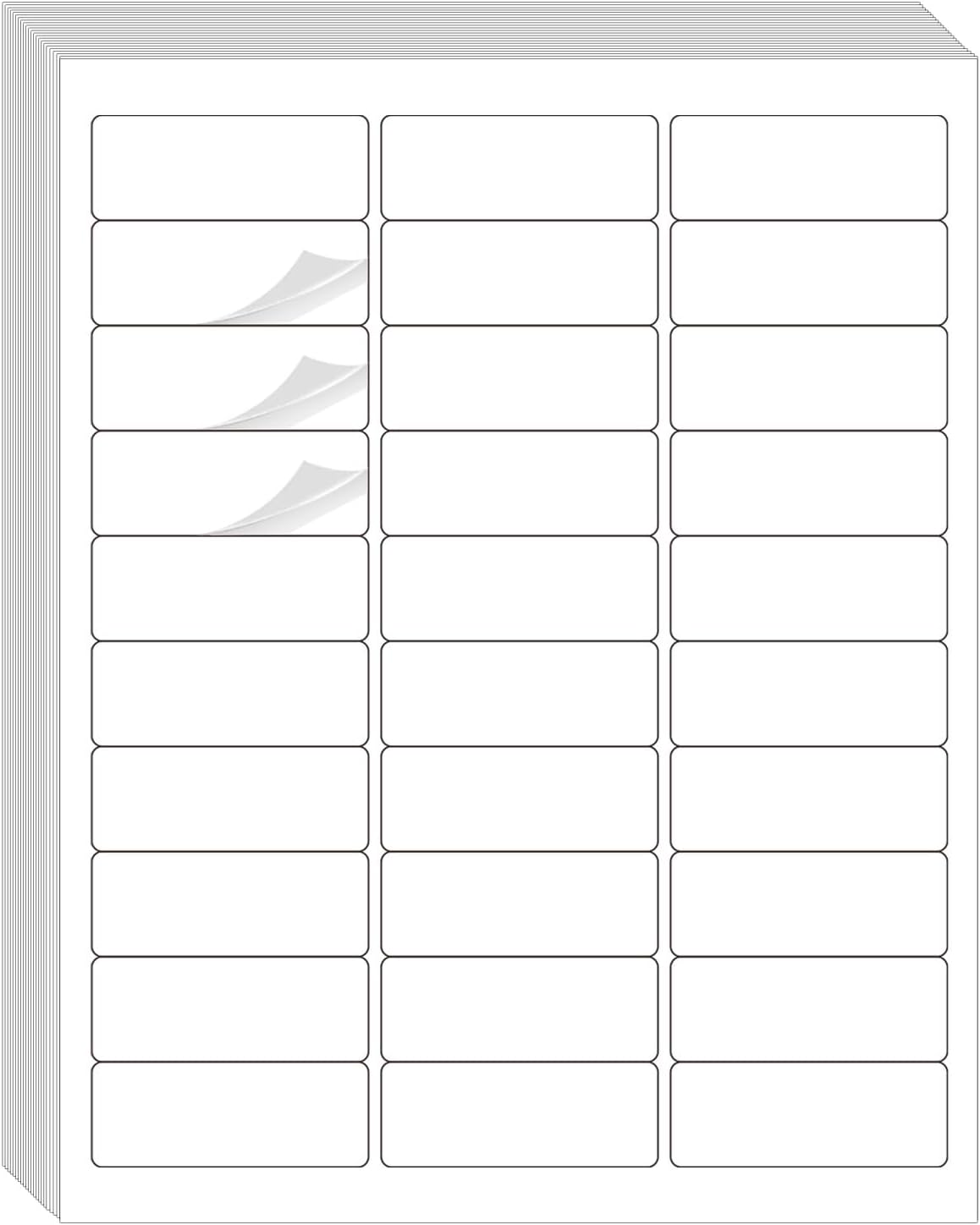 8.5"×11" Address Labels 600 Labels Sticker Paper for Laser/Inkjet Printer, 1" x 2-5/8" mailing Label- White