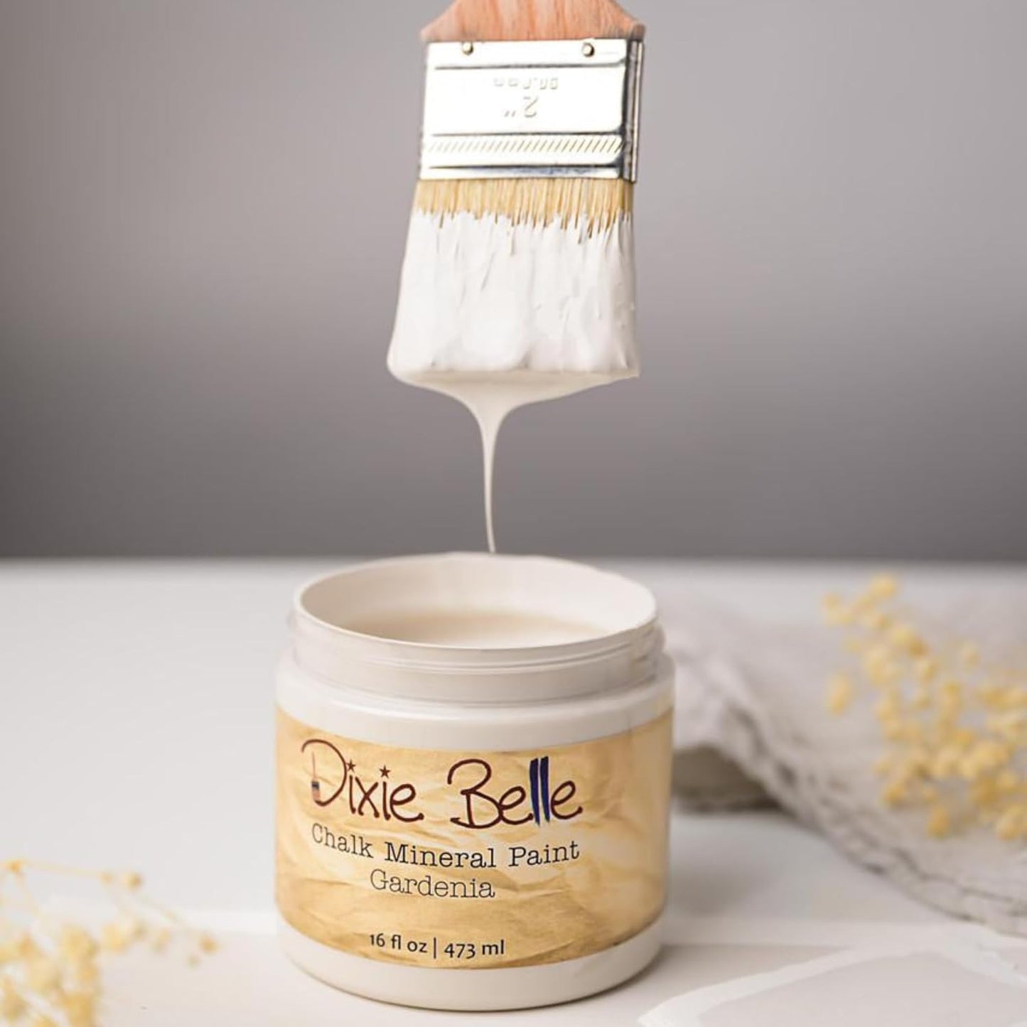 Dixie Belle Paint Company Chalk Finish Furniture Paint – Gardenia (8oz) – Matte Chic Chalk Mineral DIY Furniture Paint