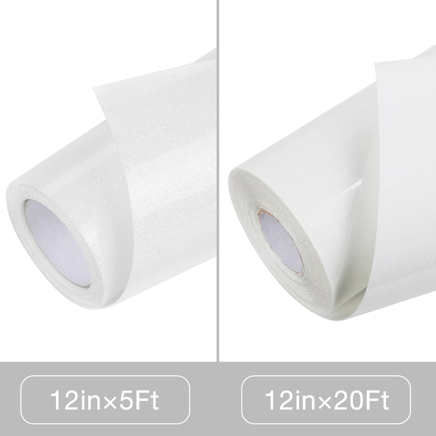 TORC White Glitter HTV Heat Transfer Vinyl Roll 12 inch x 5 ft Iron on Vinyl for T Shirts Crafts