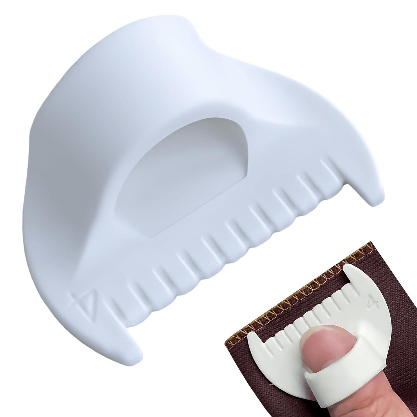 1 PCS 4mm Edge Lock Seam Guide, Mini Sewing Finger Ruler for Hand Sewing, DIY Sewing Kit Tool, Sewing Needle Gauge Measuring Guide, White