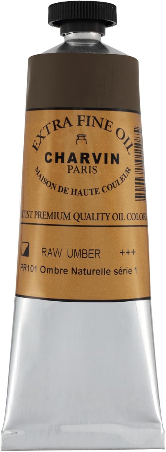 Charvin Extra Fine Oil Paint, Raw Umber 60 mL - Triple-Milled, Rich Texture, Poppy Oil-Based, Light-Fast, Handmade, Archival Quality