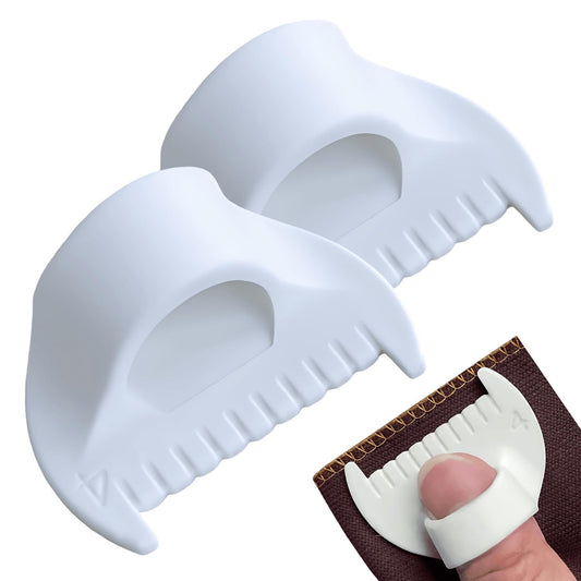 2 PCS 4mm Edge Lock Seam Guide, Mini Sewing Finger Ruler for Hand Sewing, DIY Sewing Kit Tool, Sewing Needle Gauge Measuring Guide, White