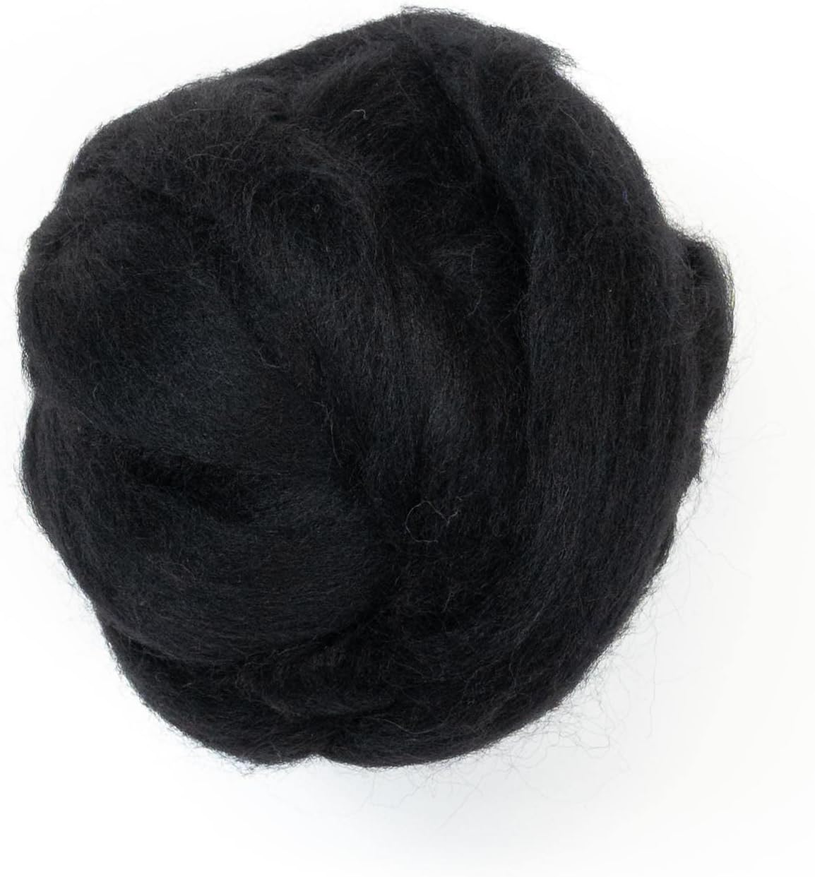Colored Natural Bulk Wool roving, 8 OZ. Best Wool for Needle Felting, Wet Felting, handcrafts and Spinning Yarn (Total Black)