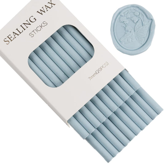 20pcs Glue Gun Wax Seal Sticks for Wedding Invitations, Envelope Letter Sealing (20, Baby Blue)