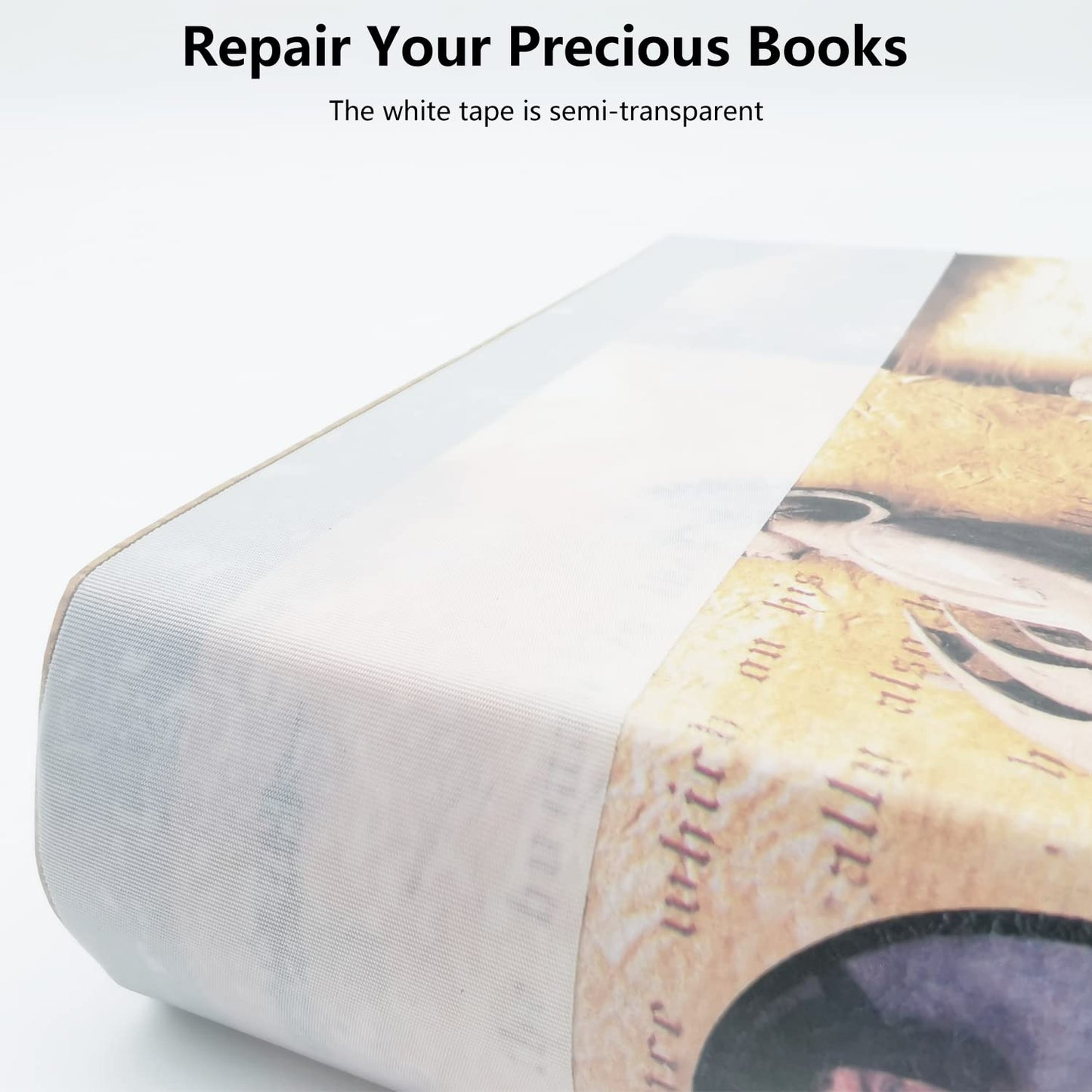 Book Binding Tape, Book Repair Tape 2 Inch Wide, Acid-Free, Easy to Use, Flexible Book Binding Material, Bookbinding Kit, Book Tape for Reinforcing Book Spines and Covers, 2'' x 24', White