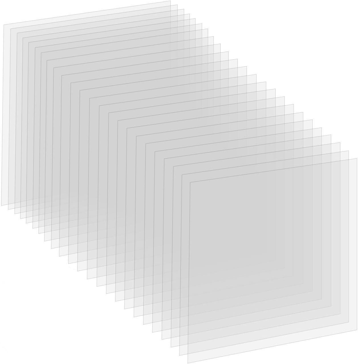 24 Pack 4 Mil Clear Mylar Stencil Sheets, 12" x 12" Blank Reusable Plastic Template Sheets for Cricut, Laser Cutting, Gyro-Cut Tool Template Material