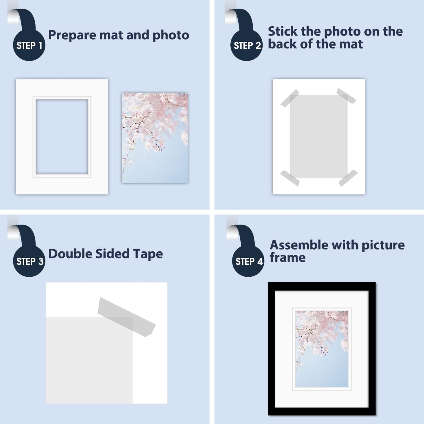 Mat Board Center, Double Mat - Acid Free, 8-ply Thickness, White Core - for Pictures, Photos, Framing (Off White Over Off White, 8x10 for 5x7, Pack of 5)