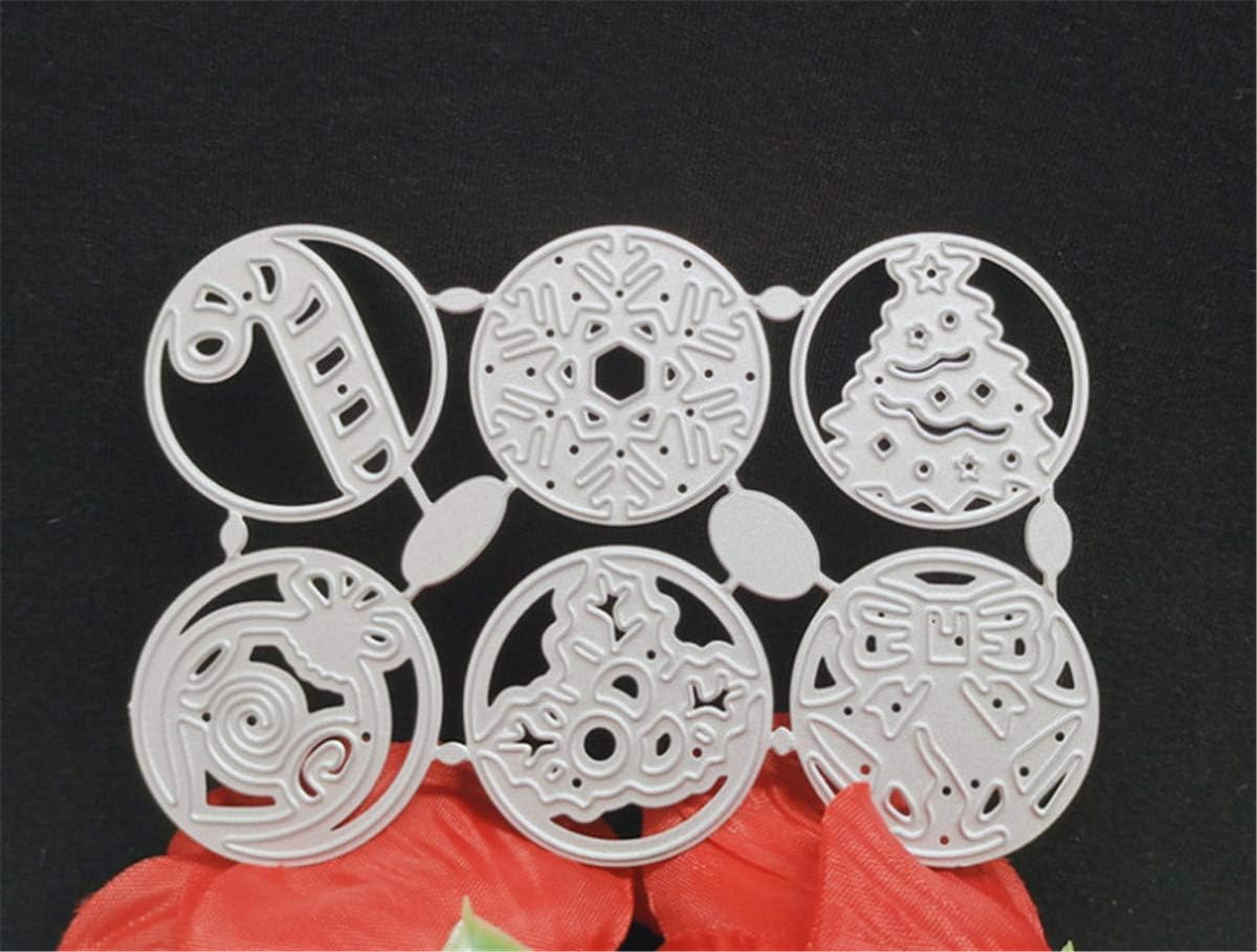 Metal Cutting Dies DIY Merry Christams Embossing Stencil Template Scrapbooking Card Making Mold Photo Album Arts Crafts Tools (Christmas Snowflake Set -10.5×7cm)