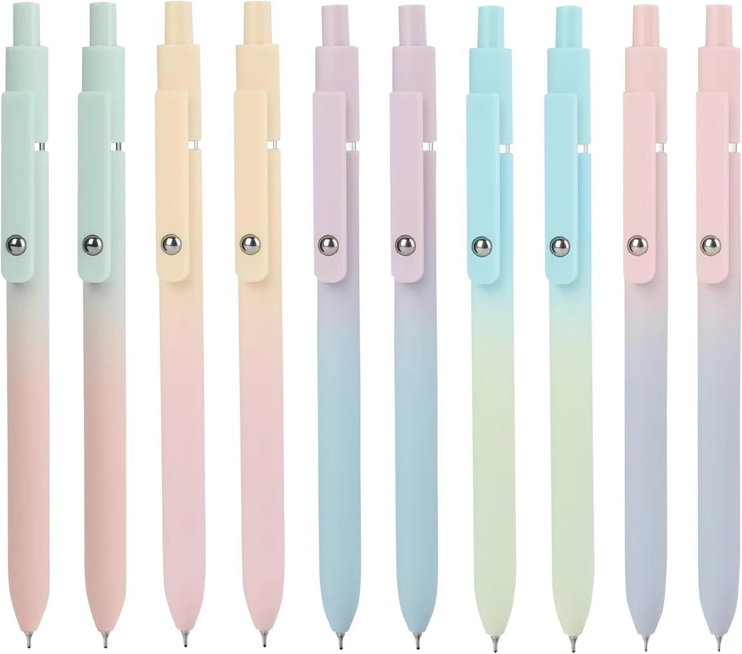 Ddaowanx Gel Pens, 10 Pcs 0.7mm Quick Dry Black Ink Pens Fine Point Smooth Writing Pens, Cute Office School Supplies Gifts for Women (10 Pcs Gradient-Black Ink)