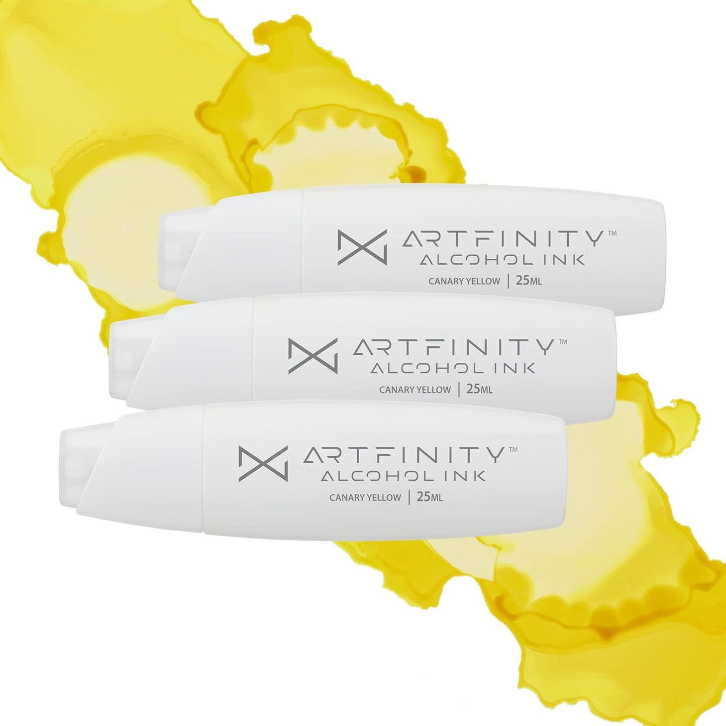 Alcohol Inks 3 Pack - Vibrant, Professional, Dye-Based Alcohol Inks for Artfinity Alcohol Markers, Artists, Drawing, & More! - Canary Yellow Y2-2