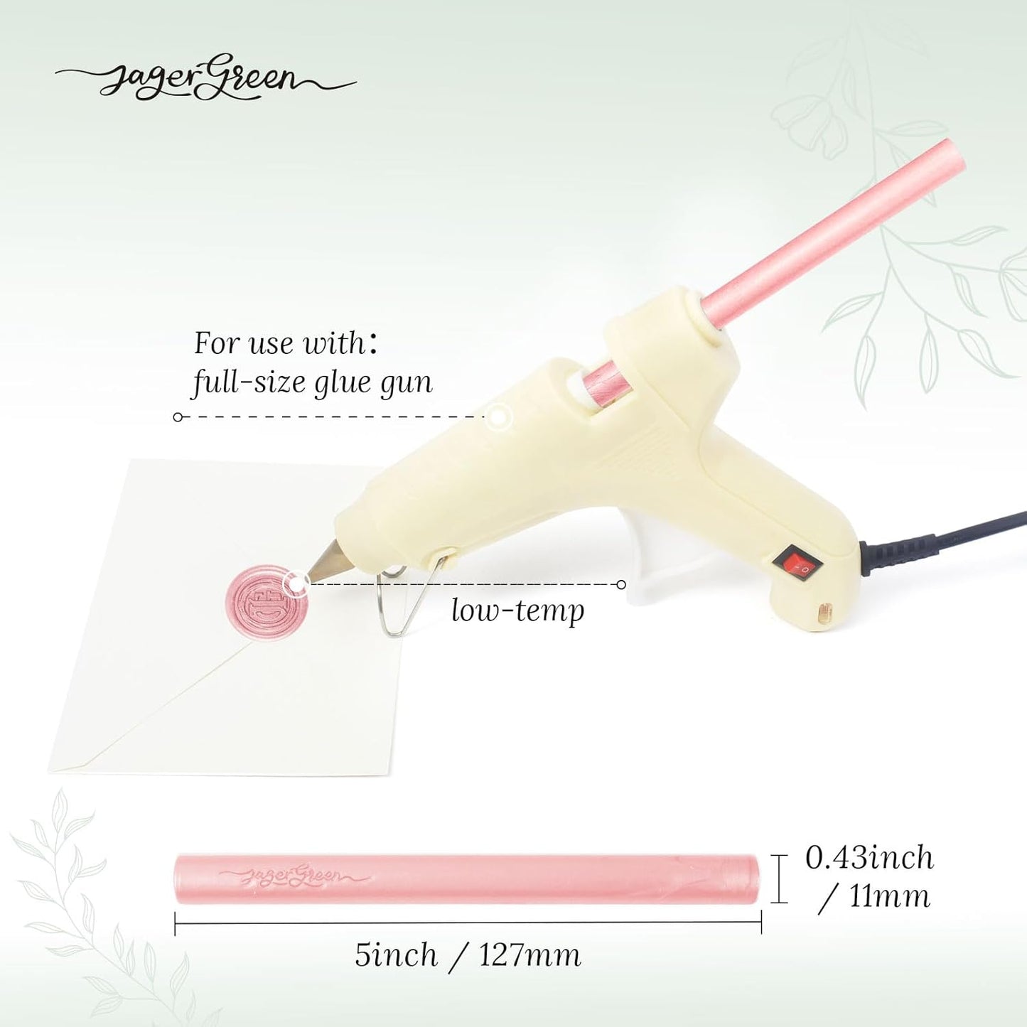 Glue Gun Wax Seal Sticks, 8 Pcs Pink Sealing Wax Sticks for Wedding Invitation Envelopes, Antique Stamp Seals, Letter Sealer, Scrapbook Supplies, Christmas Cards, Gifts Wrapping