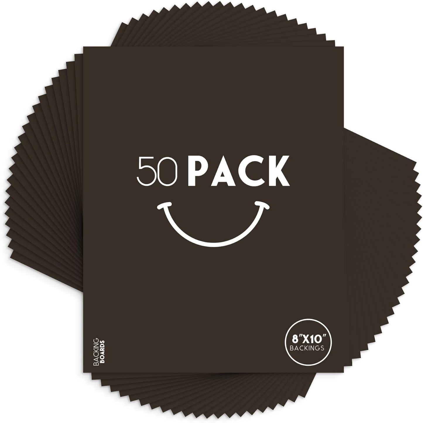 Golden State Art, 8x10 Uncut Photo Mat Matboard - Black Uncut Mats for DIY Projects, Presentation Boards, Art Crafts, Prints, Frames (50 Pack)